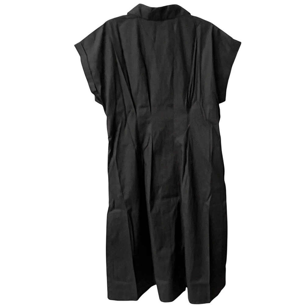 A New Day Short Sleeve Pleated Midi Shirtdress Womens XXL Black Collared NWOT - Picture 3 of 10